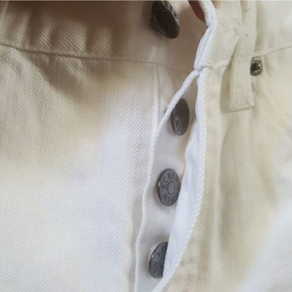 J. CREW White Button Fly Jean Shorts Womens Size 27 - Picture 3 of 7